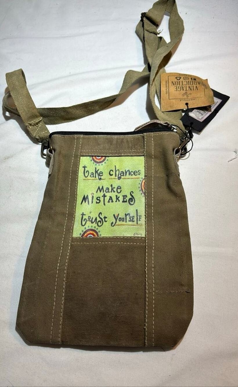 Vintage Addiction Canvas Crossbody Bag